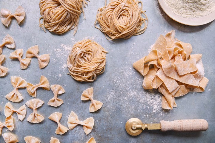 various kinds of fresh pasta