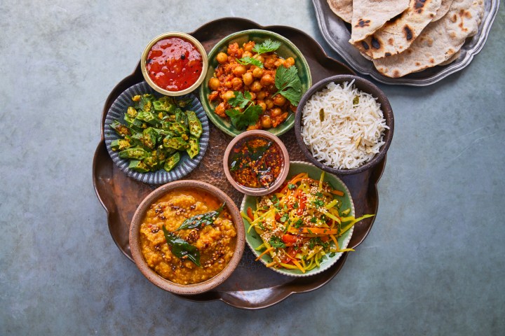 a bowl of food on a table