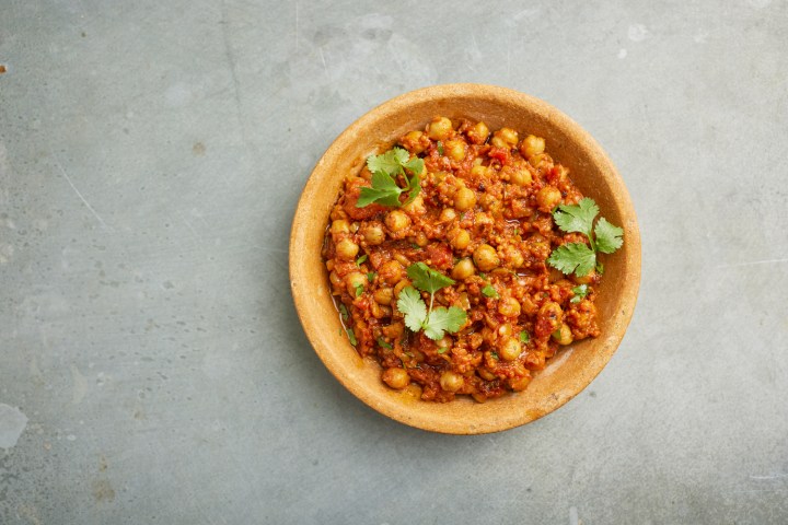 a bowl of Indian chickpea masala