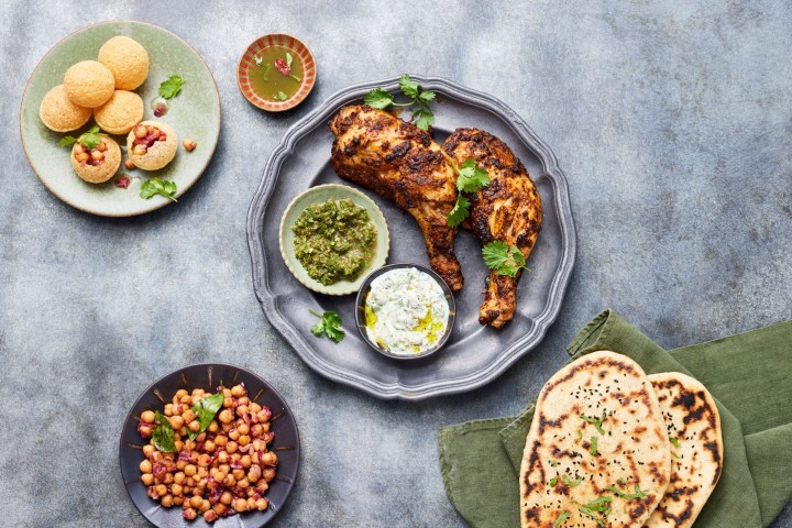 a bunch of food sitting on a table