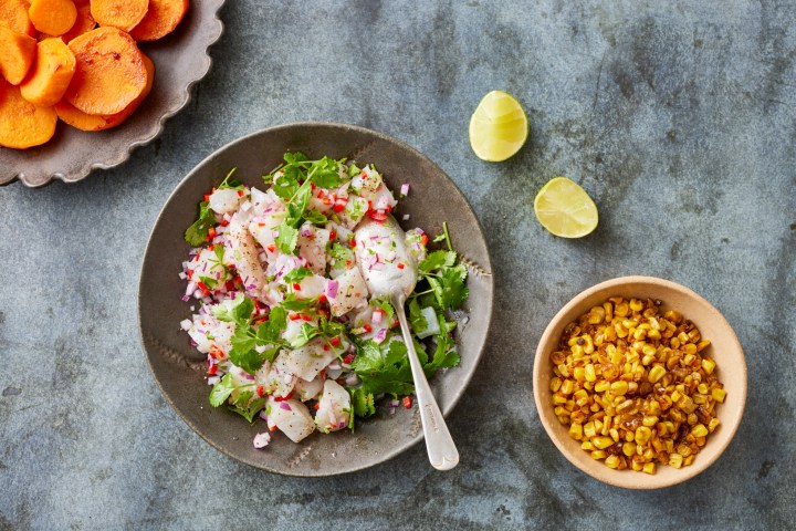 a bowl of food on a table