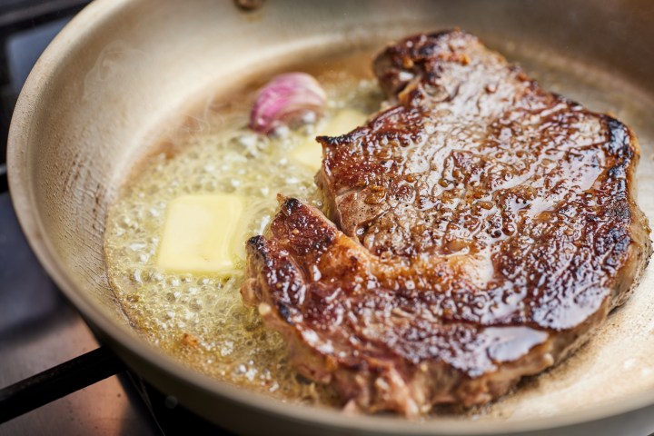 a close up of a bowl of food on a plate