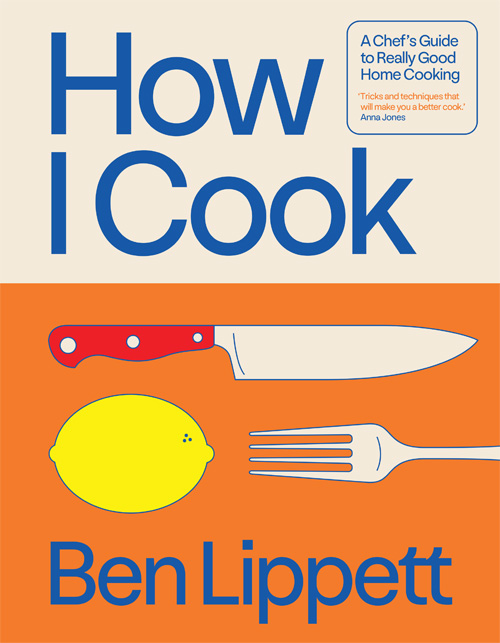 How I Cook jacket (1) (1) Book cover with the title 'How I Cook' and illustrations of a knife, lemon, and fork.